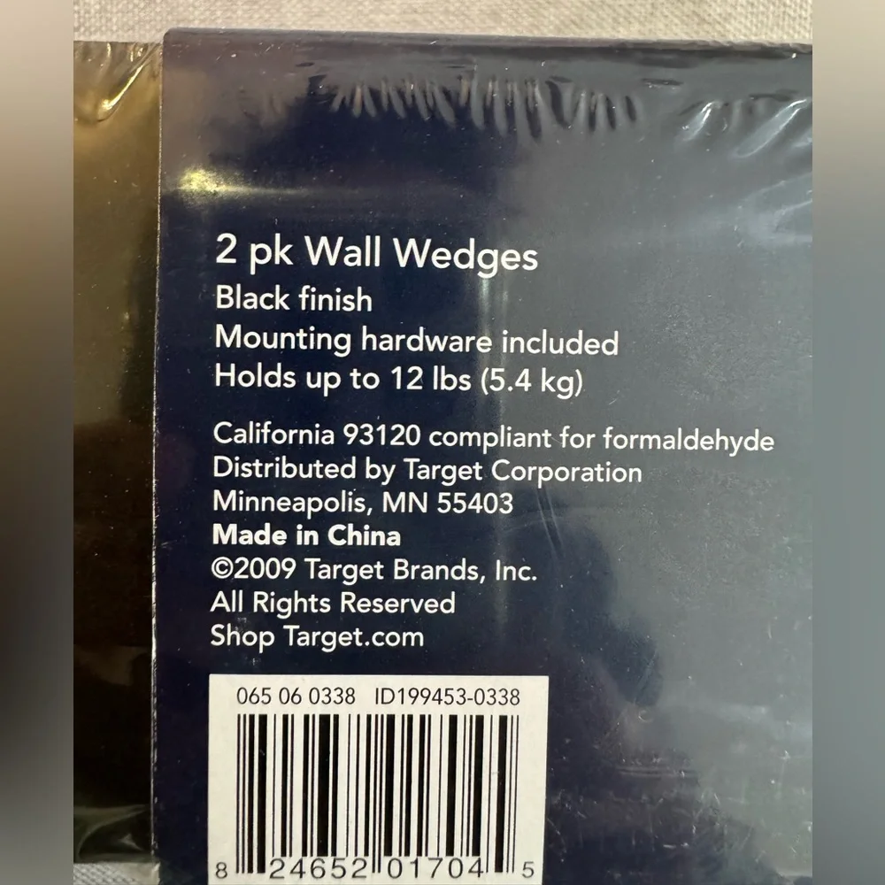 Essentials Black Wall Wedge Shelves - 2 Pack